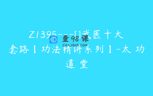 Z1395---[]武医十大套路【功法精讲系列】-太極功道學堂
