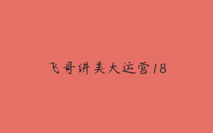 飞哥讲美大运营18