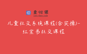 儿童社交系统课程(含实操)-红宝书社交课程