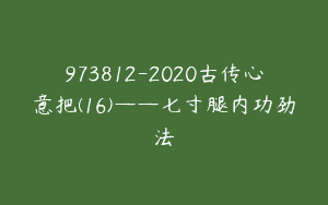 973812-2020古传心意把(16)——七寸腿内功劲法