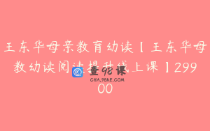 王东华母亲教育幼读【王东华母教幼读阅读提升线上课】29900