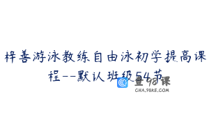 梓善游泳教练自由泳初学提高课程--默认班级54节