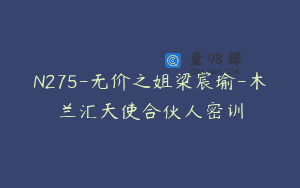 N275-无价之姐梁宸瑜-木兰汇天使合伙人密训
