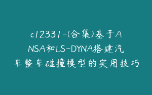 c12331-(合集)基于ANSA和LS-DYNA搭建汽车整车碰撞模型的实用技巧