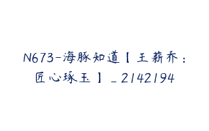 N673-海豚知道【王薪乔：匠心琢玉】_2142194