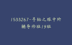1533267-寻钻之旅中阶辅导师班19班