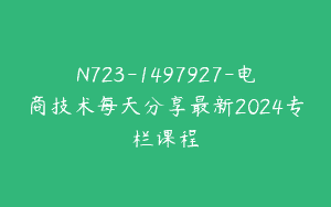 N723-1497927-电商技术每天分享最新2024专栏课程