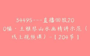 34495---直播回放200幅·王雅琴山水画精讲示范（线上视频课）-【204节】