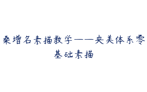 桑增名素描教学——央美体系零基础素描