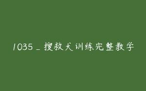 1035_搜救犬训练完整教学