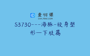 S3730---海豚-校身塑形—下肢篇