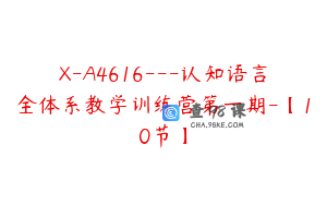 X-A4616---认知语言全体系教学训练营第一期-【10节】