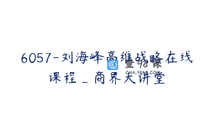 6057-刘海峰高维战略在线课程_商界大讲堂