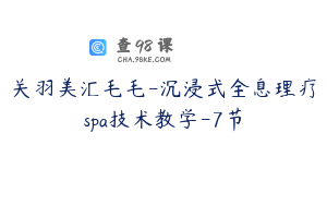 关羽美汇毛毛-沉浸式全息理疗spa技术教学-7节