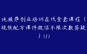 纯披萨创业培训在线全套课程（视频配方课件微信不限次数答疑）(1)