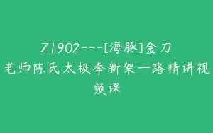 Z1902---[海豚]金刀老师陈氏太极拳新架一路精讲视频课