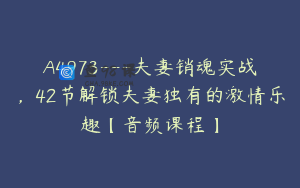 A4973---夫妻销魂实战，42节解锁夫妻独有的激情乐趣【音频课程】