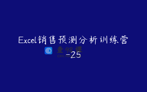 Excel销售预测分析训练营-25