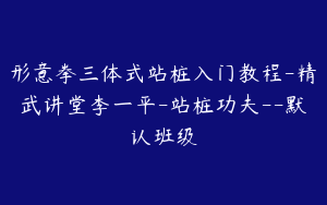 形意拳三体式站桩入门教程-精武讲堂李一平-站桩功夫--默认班级