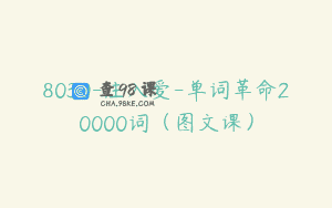 8030-注入爱-单词革命20000词（图文课）