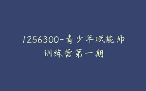 1256300-青少年赋能师训练营第一期