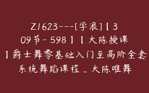 Z1623---[学浪]【309节-￥598】【大陈授课】爵士舞零基础入门至高阶全套系统舞蹈课程_大陈唯舞