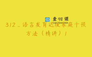 312_语言发育迟缓家庭干预方法（精讲）1