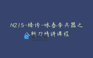 N215-臻传-咏春拳兵器之八斩刀精讲课程