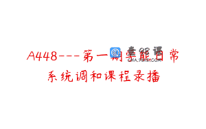 A448—第一期学能日常系统调和课程录播