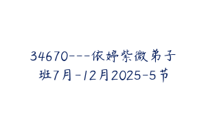 34670---依婷紫微弟子班7月-12月2025-5节