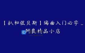 【扒和弦贝斯】编曲入门必学_阿良精品小店