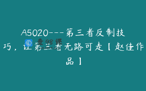 A5020—第三者反制技巧，让第三者无路可走【赵佳作品】