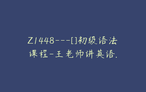Z1448---[]初级语法课程-王老师讲英语.