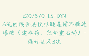 c207370-LS-DYNA流固耦合法模拟隧道循环掘进爆破（建炸药、完全重启动）-循环进尺3次