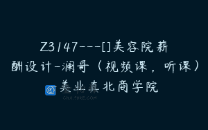 Z3147—[]美容院薪酬设计-澜哥（视频课，听课）-美业真北商学院