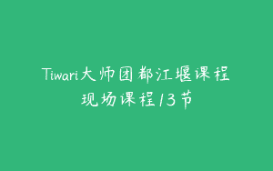 Tiwari大师团都江堰课程现场课程13节