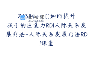 Z1384—[]如何提升孩子的注意力RDI人际关系发展疗法-人际关系发展疗法RDI课堂