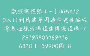 数控编程张工-【UGNX120入门到精通草图造型建模编程零基础视频课程建模编程课-7291958034694166820】-39900圆-83节