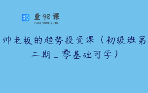 帅老板的趋势投资课（初级班第二期_零基础可学）