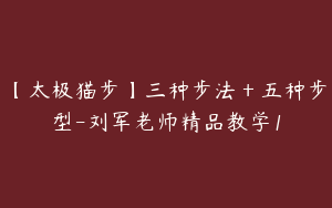 【太极猫步】三种步法＋五种步型-刘军老师精品教学1
