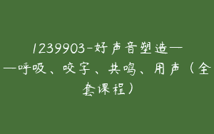 1239903-好声音塑造——呼吸、咬字、共鸣、用声（全套课程）
