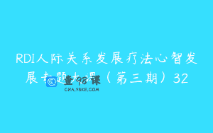 RDI人际关系发展疗法心智发展专题大课（第三期）32
