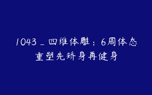 1043_四维体雕：6周体态重塑先矫身再健身