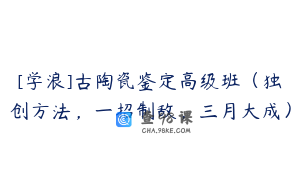 [学浪]古陶瓷鉴定高级班（独创方法，一招制敌，三月大成）