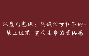 深度疗愈课：突破父母种下的-禁止诅咒-重获生命的资格感