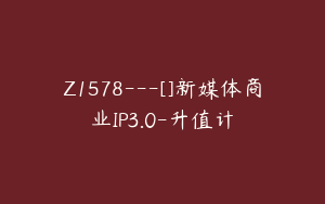 Z1578---[]新媒体商业IP3.0-升值计