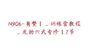 N906-有赞【_训练营教程_龙劲六式专修】7节