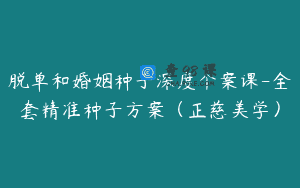 脱单和婚姻种子深度个案课-全套精准种子方案（正慈美学）