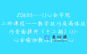 Z0655---[]心合学院二阶课程——教学技巧及高体技巧全面提升（十二期）(1)-心合瑜伽教练提升中心