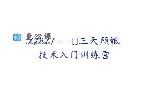 Z2877---[]三天颅骶技术入门训练营